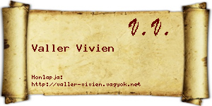 Valler Vivien névjegykártya